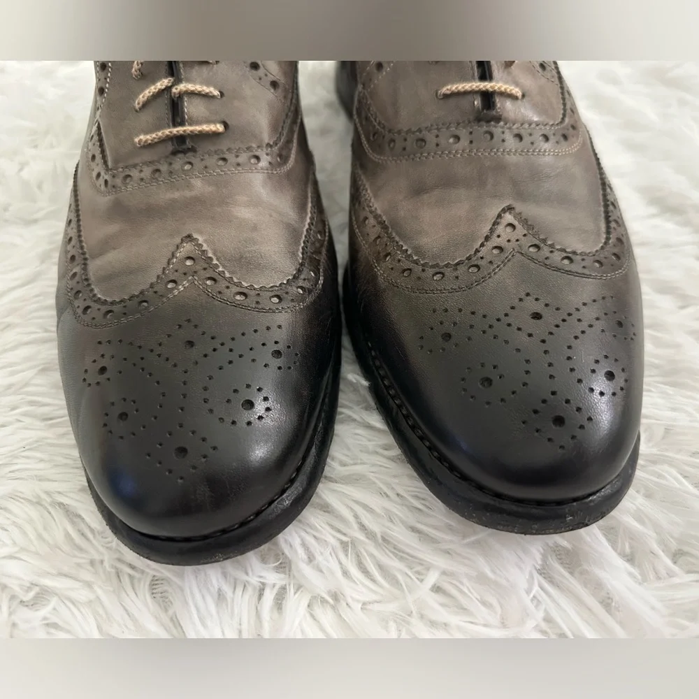 Calzoleria Harris Italy Barneys NY Wingtip Dress Shoes 11 - Picture 3 of 9